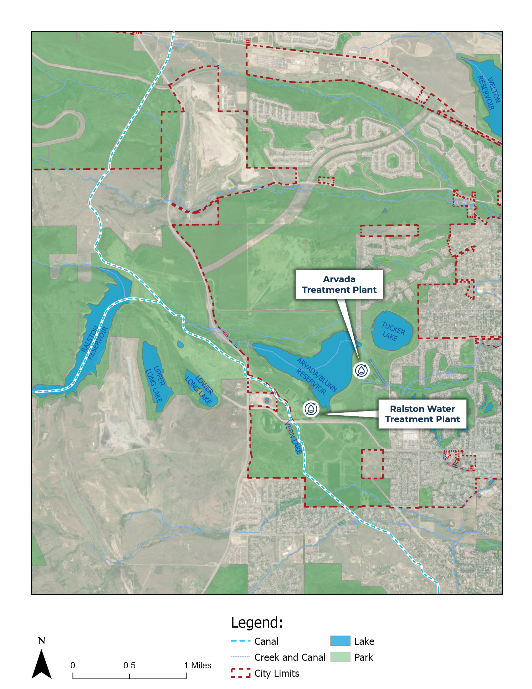 Arvada treament plant map