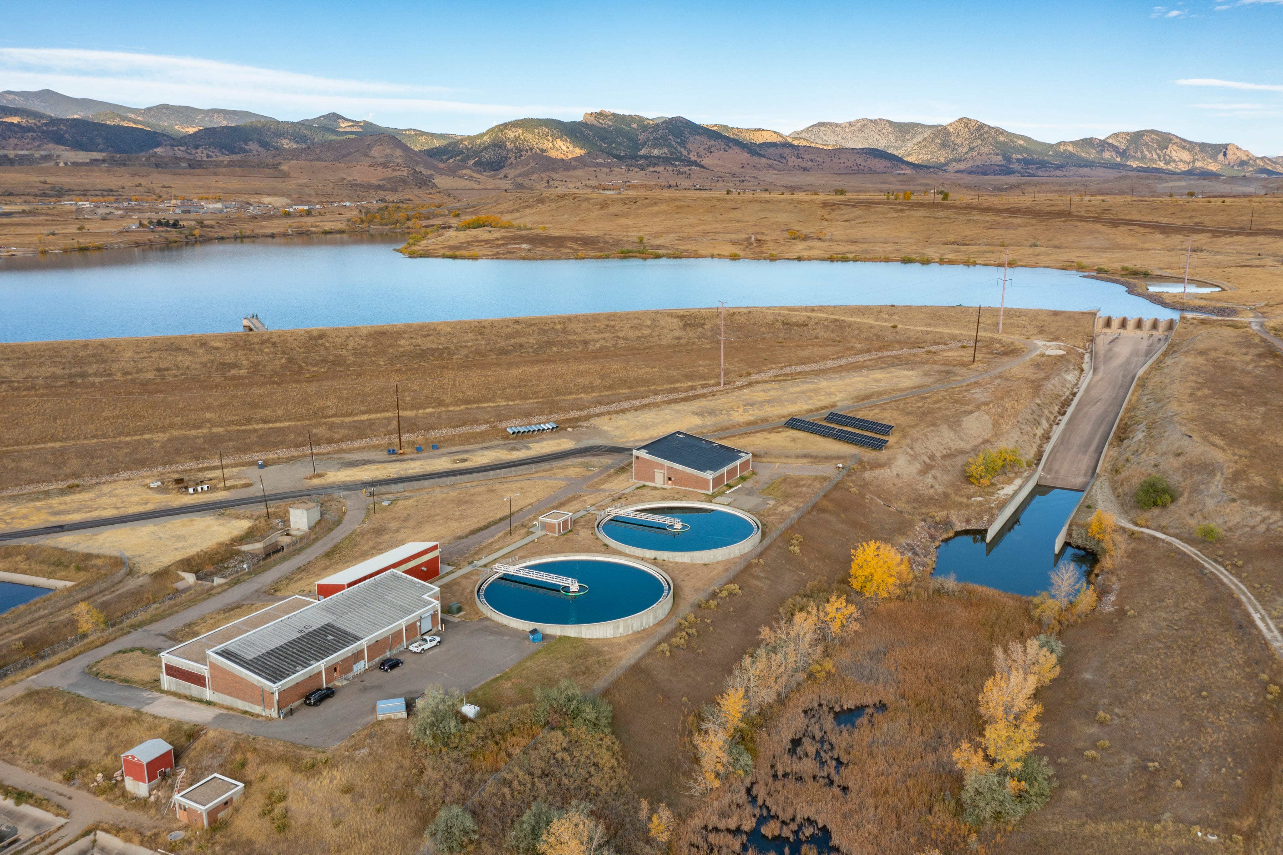 arial view of water treatment plant